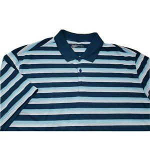 Nike Golf Standard Fit Polo Shirt Men 2XL XXL Activewear Breathable Blue Striped